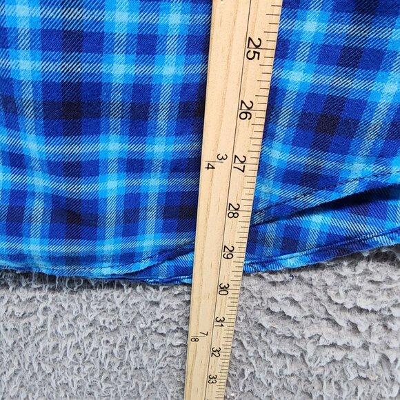 Duluth Shirt Mens Small Blue Plaid Button-Down Cotton Polyester Long Sleeve - Picture 4 of 9